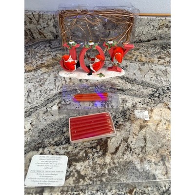 Flocked ''Joy'' Santa Candle Holder Marjolein Bastin Hallmark