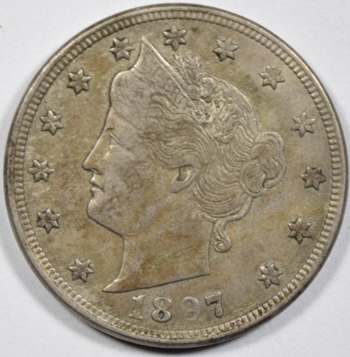 1897 LIBERTY NICKEL ~ BOLD XF! ~ PRICED RIGHT! - Afbeelding 1 van 2