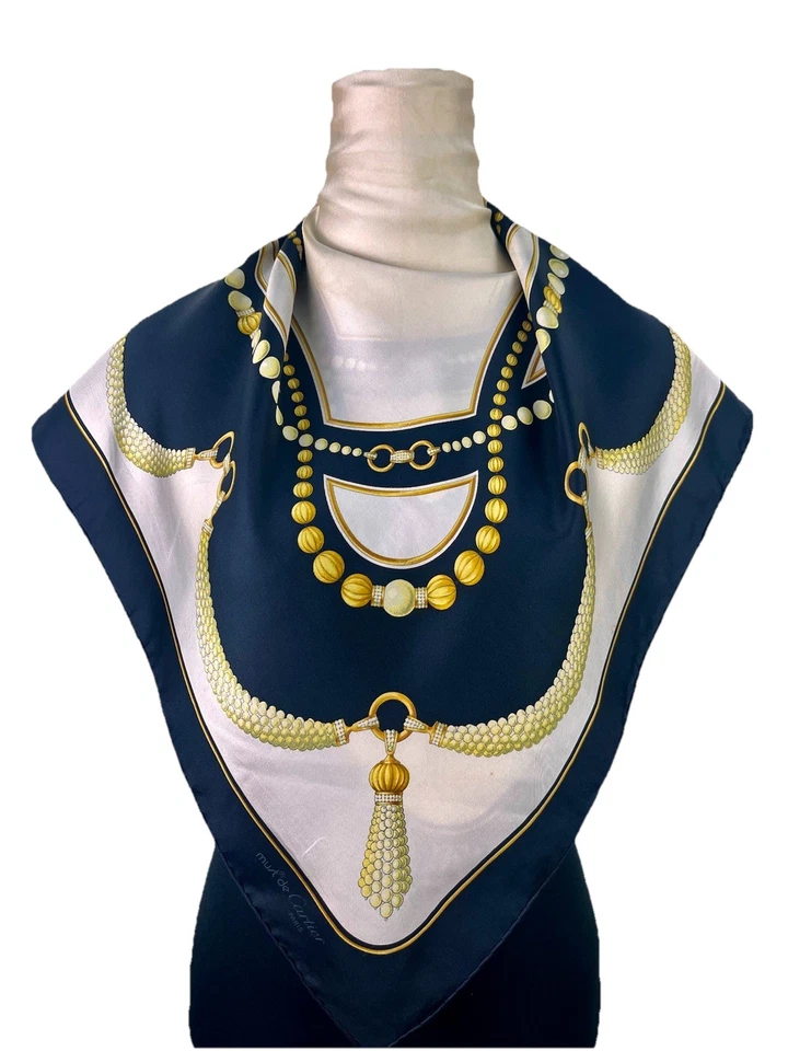 Cartier Scarf must de Cartier Paris 100% Silk Square 34x34 InchesBaroque Vintage - Image 3 of 4