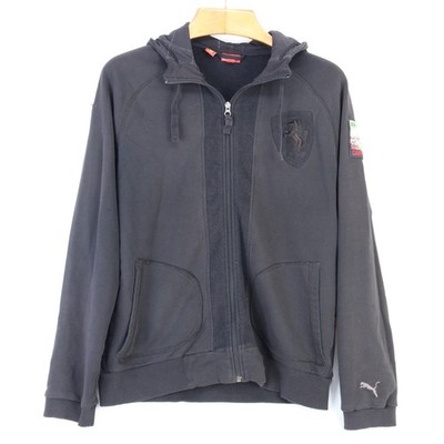 PUMA FERRARI CAMPIONE BLACK ON BLACK LOGO JACKET US LARGE