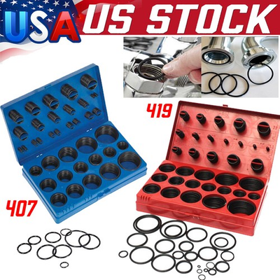 #ad 826 PCS Universal O Ring Assortment Set Metric Oil Proof Kit 64 Size O Ring Case $14.20