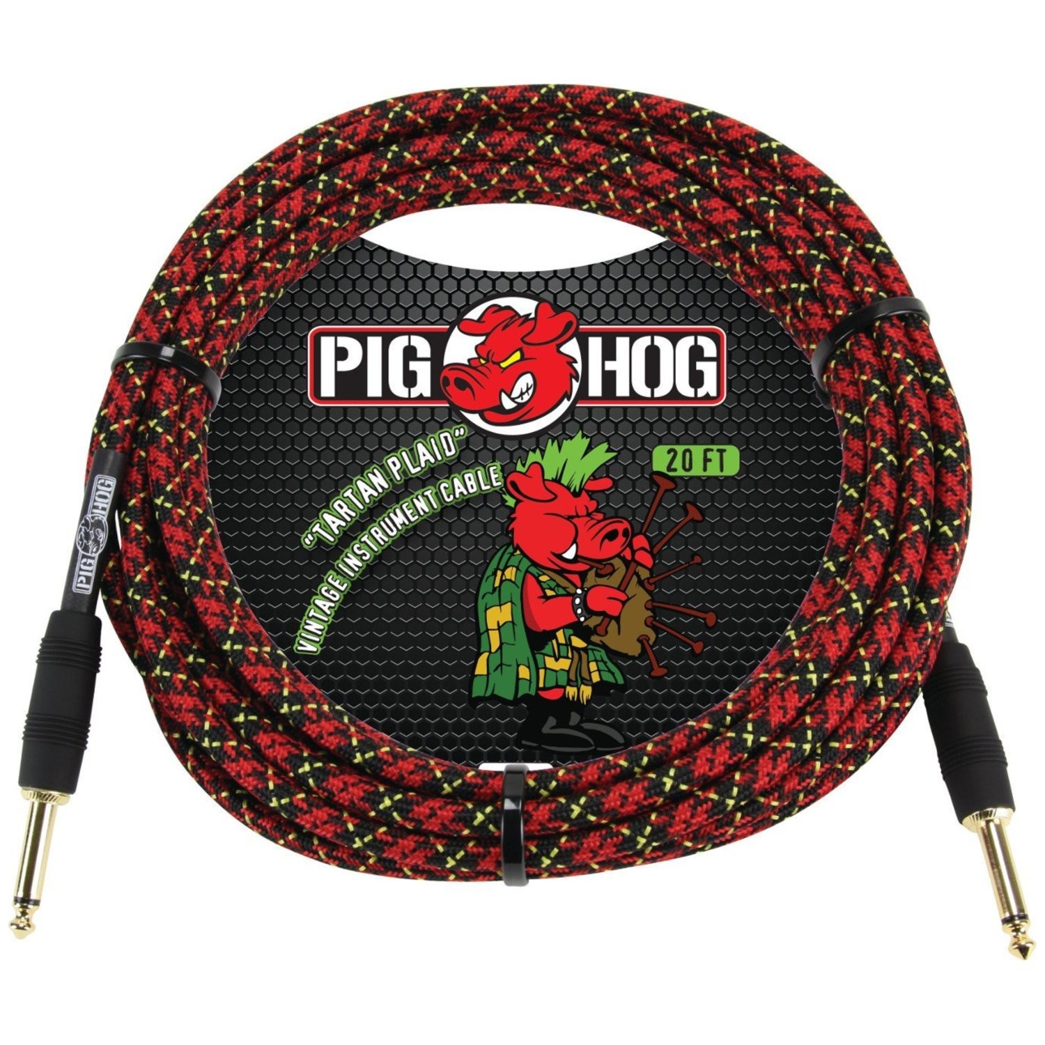 Кабель из шотландской ткани Pig Hog PCH20PL длиной 20 футов