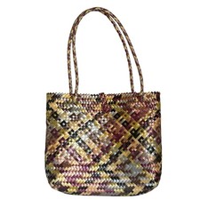 Mexican Handwoven handmade Tote Bag Artisanal Woven Multicolor Artisan Craft