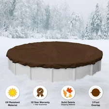 18' Round Above Ground Winter Swimming Pool Solid Cover 10 Yr Warranty solid