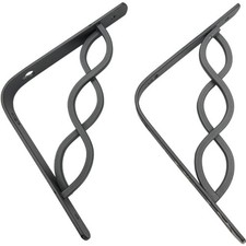 Celtic Scroll Wall Brackets Pewter Metal 6" Shelf Support Pair 83113