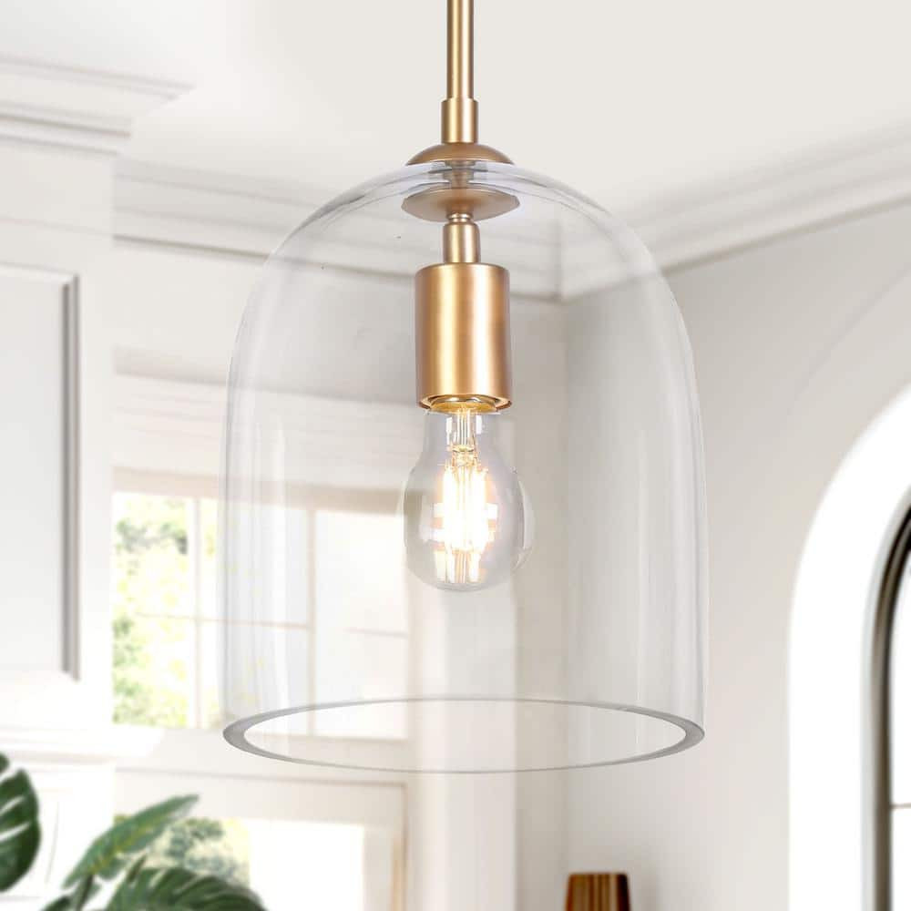 LNC Modern Gold Pendant Light Clear Glass Shade LED Compatible LQIFQJY542509C