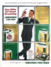 1953 MENNEN GAY GIFTS Genuine Vintage Print Ad Skin Bracer for Men Good Grooming
