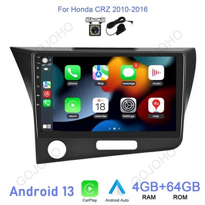 4+64G Android 13 CarPlay For Honda CRZ CR-Z 2010-2016 Radio Stereo FM+CAM BT GPS