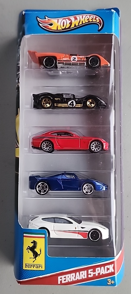 Hot Wheels Ferrari 5-Pack Mattel 2012 X9848 Diecast Collectible