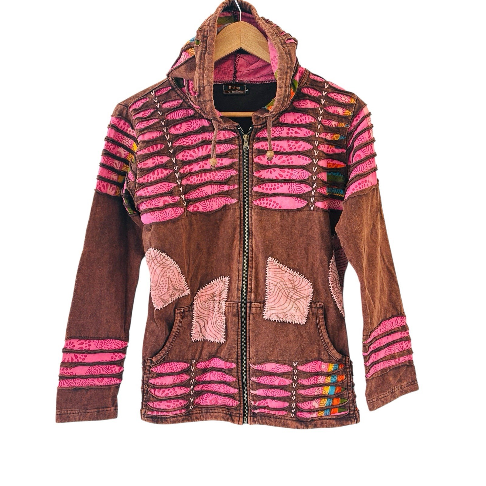 Rising International Patchwork Full Zip Hoodie Ja… - image 1