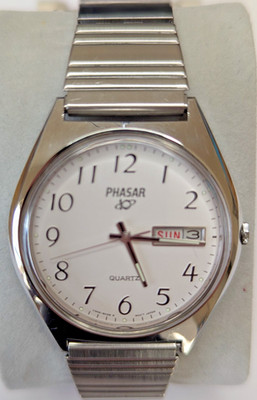 Phasar Sears Roebuck V348-8020 Men's Quartz Watch Day & Date - Runs Well Tested