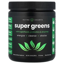 Super Greens With Superfoods, Probiotics & Enzymes, Natural Berry, 9.10 oz (258