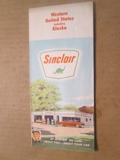 Sinclair Highway Road Map of Western United States including Alaska 1962