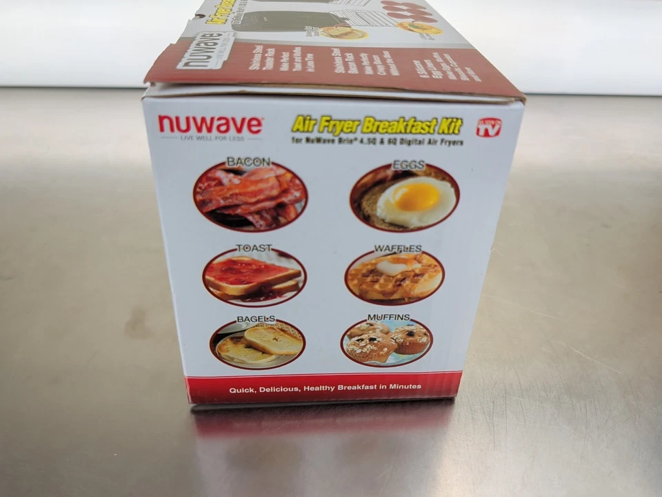 NuWave Brio Air Fryer Breakfast Kit for 4.5 & 6 Qt. Bacon Toaster Racks 6 Eggs - Image 2 of 2