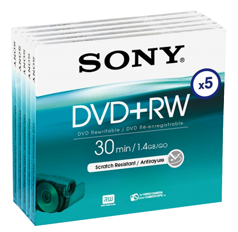 Sony Camcorder Discs 8cm DVD+RW Pack of 5 DVD Rewritable Scratch Resistant 30min eBay