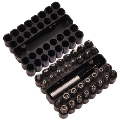 33-teiliges Sicherheits-Power-Bit-Set magnetisch manipulationssicher Torx Sechskantschraubendreher Bohrer UK