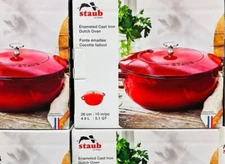 Staub Enameled Cast Iron Dutch Oven 5.1 QT ✅4.9 L✅ Cherry ✅✅✅ Made in France ✅✅✅
