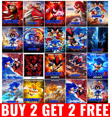 Sonic the Hedgehog 3 Film Filmposter A1 A2 A3 A4 A5 Format Druck Zuhause Wandbild