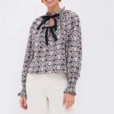 $265 NWT Rhode Aiden Cotton Top in Bordeaux Plume Sz Small S