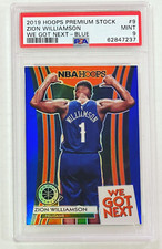 2019-20 NBA Hoops Premium Zion Williamson We Got Next Blue Prizm PSA 9 RC #9