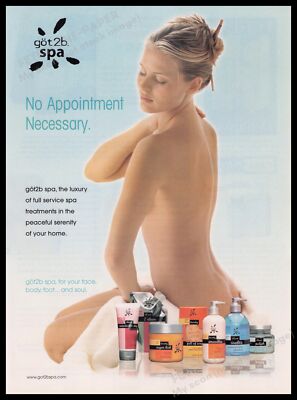 got2b Spa Luxury 2000s Print Advertisement Ad 2003 Bare Back Skin