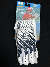 Easton Ghost NX Fastpitch Softball Womens Batting Gloves  White/Navy Size Large