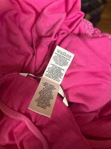 Y2K Victoria's Secret Babydoll Slip Dress Halter Cami Pink Crochet Lingerie M - Picture 8 of 13