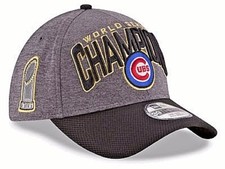 CHICAGO CUBS CHAMPIONS FLEX 1-FIT STRETCH CAP HAT FEATURING WORLD SERIES TROPHY