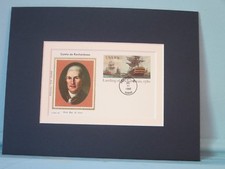 1780 - Comte de Rochambeau & the French Arrive & First day Cover of his stamp