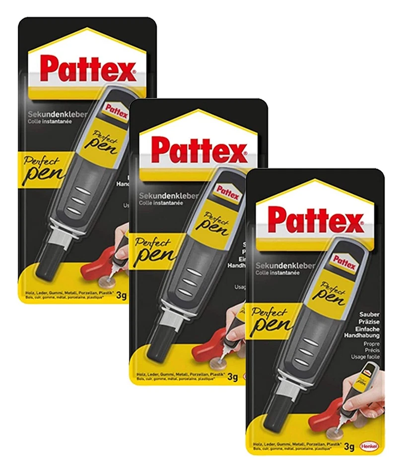 Pattex Perfect Pen Sekundenkleber Superkleber Stift Kleber mit Applikator 3x 3g