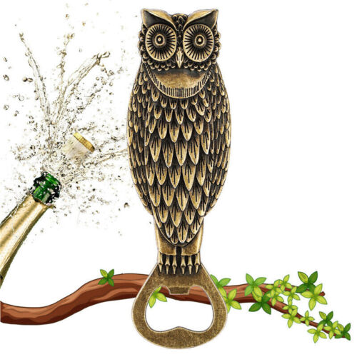 Bronze Owl Shape Beer Bottle Opener Metal Corkscrew Bar Party Opener Accessories - Afbeelding 1 van 10