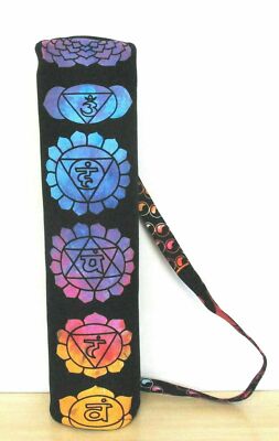Purple Tie Dye Locust Tree Cotton Yoga Mat Carrier Bag With