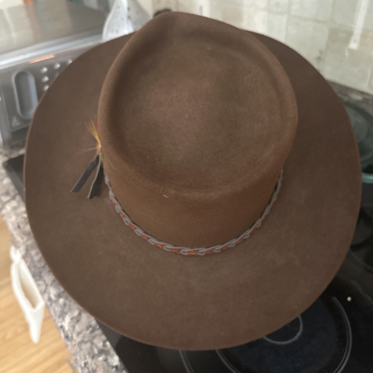 Vintage Stetson 3X Beaver Cowboy Hat Brown Long Oval 7 3/8 Vintage Stetson 3X Beaver Cowboy Hat Brown Long Oval 7 3/8