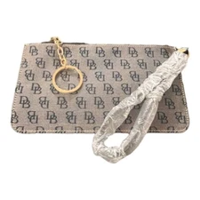Dooney & Bourke Wristlet Wallet Keychain Clutch Accessory NWT Gray Black