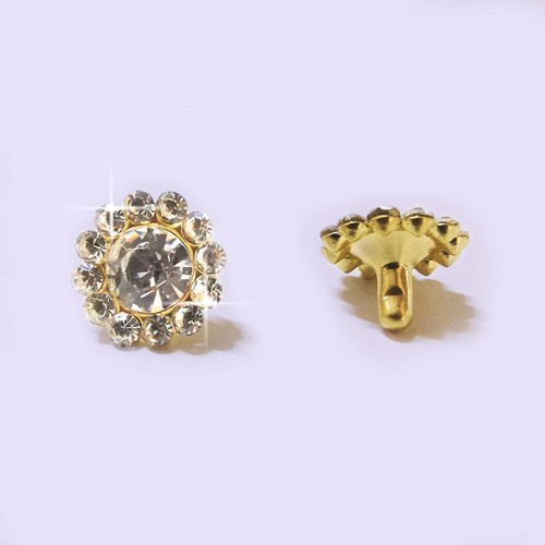 25PCS Rhinestones Sunflower Studs Rivets Leather Craft Clothing Tacks Set DIY - Foto 3 di 17