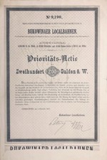 Czernowitz 1887: 200 Gulden -   Gründer Prio Actie - Bukowinaer Localbahnen