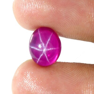 Regular Red Ruby Star 6 Rays Oval Cabochon 06.90 Cts. Loose Gemstone For Jewelry