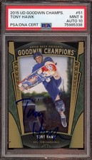 Tony Hawk 2015 UD Goodwin Champions Rookie Card Auto #51 Psa MINT 9/GEM MINT 10