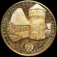 HELMUT KÖNIG: Tombak-Medaille 1989. STADT DER FOLKLORE SCHMALKALDEN / THÜRINGEN.