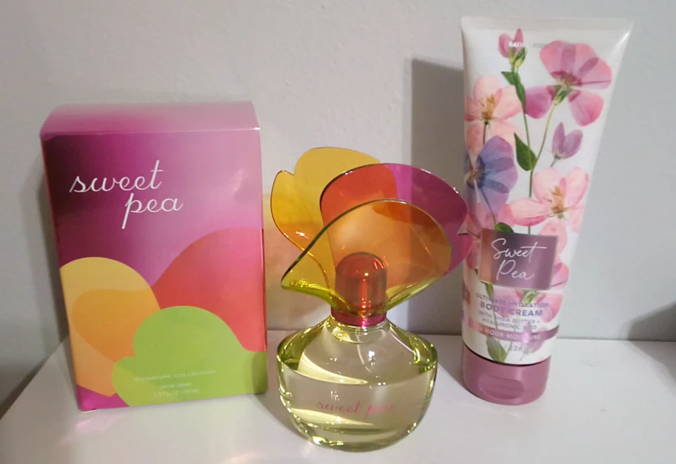 Rare Bath & Body Works Sweet Pea Eau de parfum, Body wash&Cream & BBW GIFT BAG - Image 3 of 4