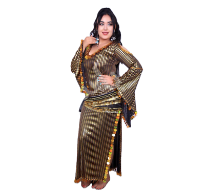 Saidi belly dance Galabia, Handmade belly dance dress with dancing