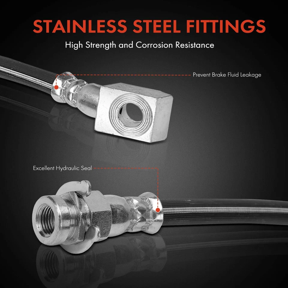 2x Manguera hidráulica de freno delantera izquierda y derecha para Chevrolet GMC C3500HD 1991-2002 Foto 4 de 4