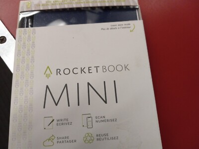Rocketbook - Mini Smart Reusable Notebook Dot-Grid 3.5'' x 5.5'' Infinity Black