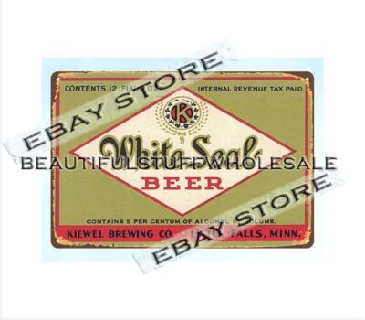 interior design ideas kiewel brewing White Seal beer metal tin sign