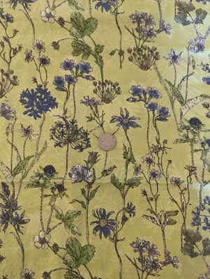 Floral RB Studios limited run detail flora green back fabric sold by the yard