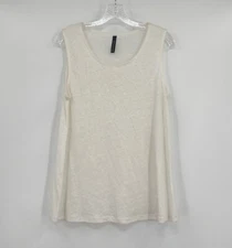 Match Point Womens White Linen Tank Tunic Tank Top