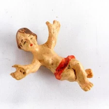 Baby Jesus Nativity Figure Hand Painted 1950s 1-3/4"W Vtg Fontanini Style (4)