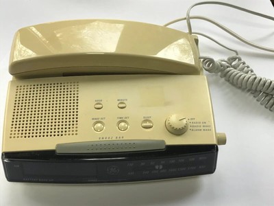 clock radio alarm phone landline ge combo