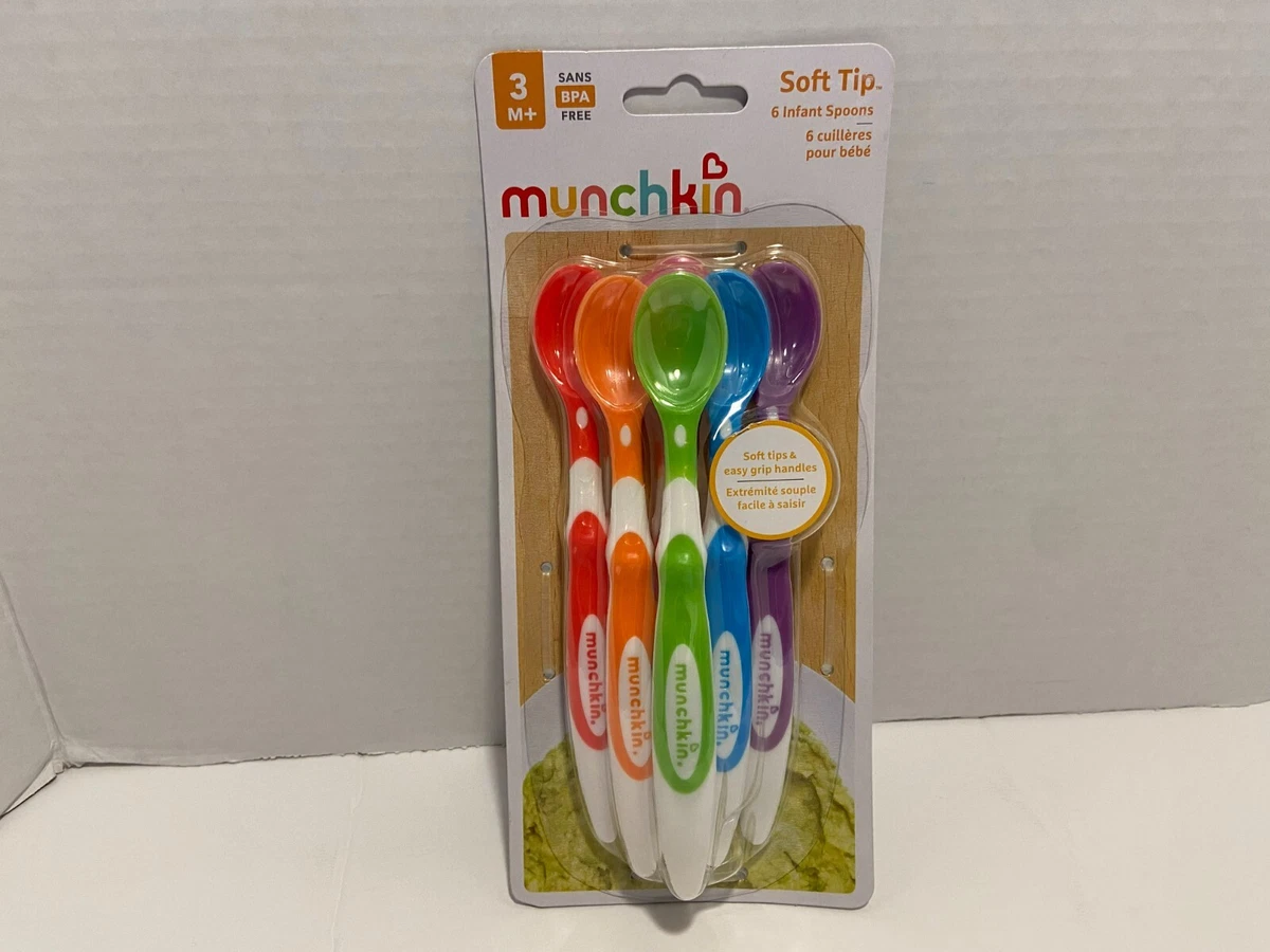 Munchkin Soft-Tip Infant Spoon, BPA Free, Multi-Color, 6 Count