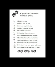 Australian Shepherd - CUSTOM MATTED - Dog Art Print - P/L